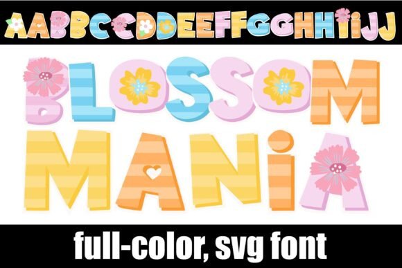 Blossom Mania: Vibrant SVG Typography for Spring