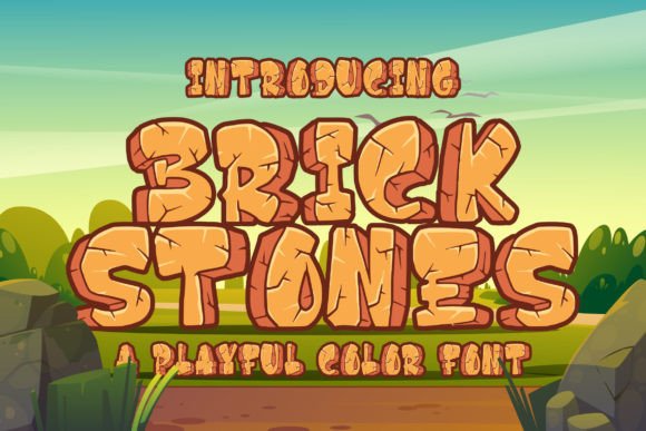 Brick Stones: A Playful SVG Color Font for Creative Design