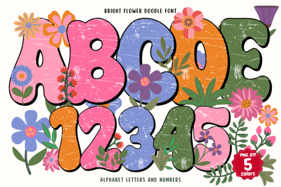 Bright Flower Doodle: A Lively Typeface for Creative Designs
