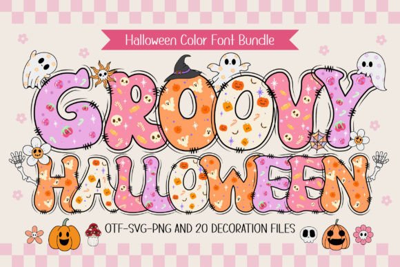Groovy Halloween: A Retro Color Font for Vibrant Designs