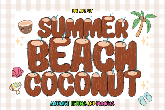 Summer Beach Coconut Color Font: Vibrant Typography for Design